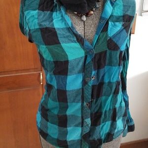 Blue plaid long sleeve